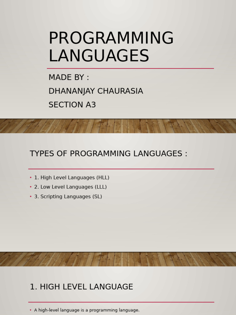 Types of Programming Languages Explained | PDF