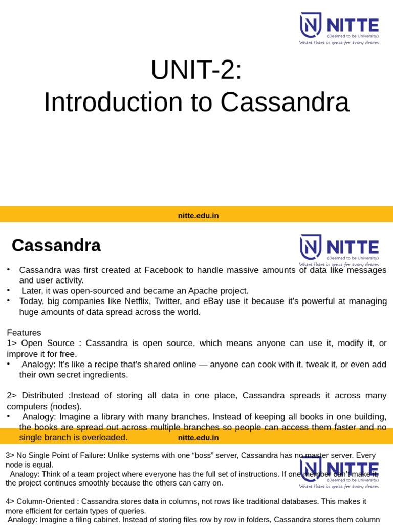 Introduction to Apache Cassandra Basics | PDF | Database Index | No Sql