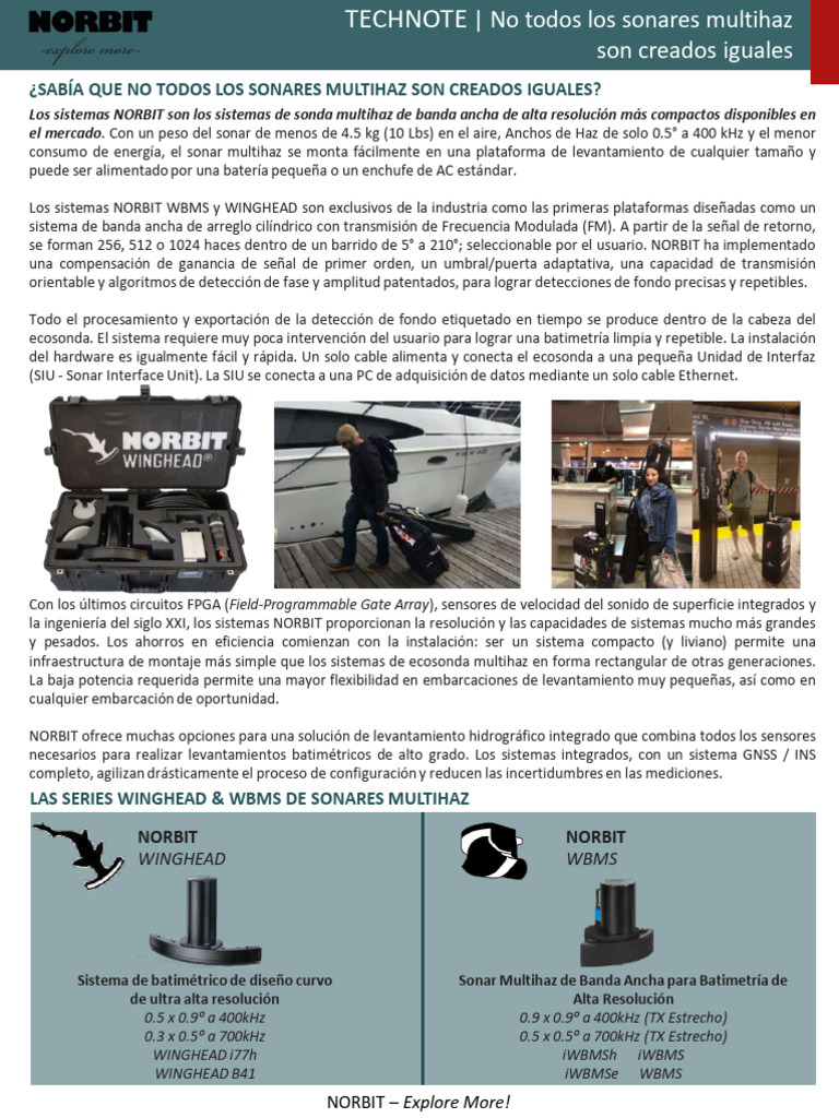 Sonar Multihaz NORBIT: Innovación y Eficiencia | PDF | Sonar | Sensor