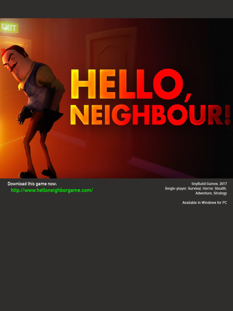 Hello Neighbor: Free Alpha Download Guide | PDF | Video Games