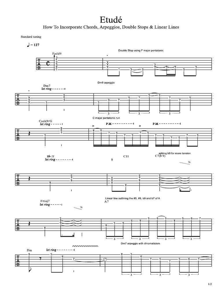 Chords, Arpeggios, Double Stops, Lineas Lines | PDF