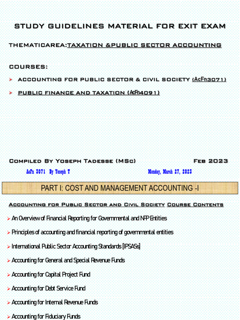 Public Sector Accounting Study Material | PDF | Fund Accounting | Expense
