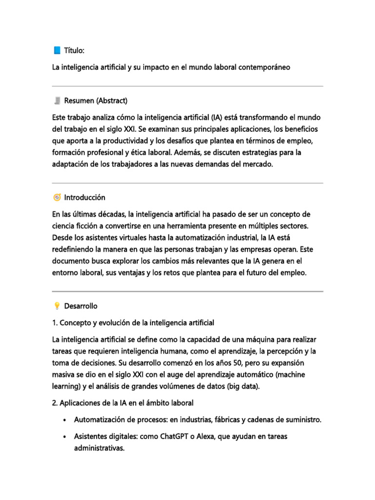 La Inteligencia Artificial y Su Impacto en El Mundo Laboral ...