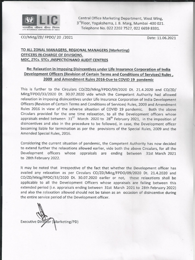 Circular-20 - Relaxation in Disincentive | PDF