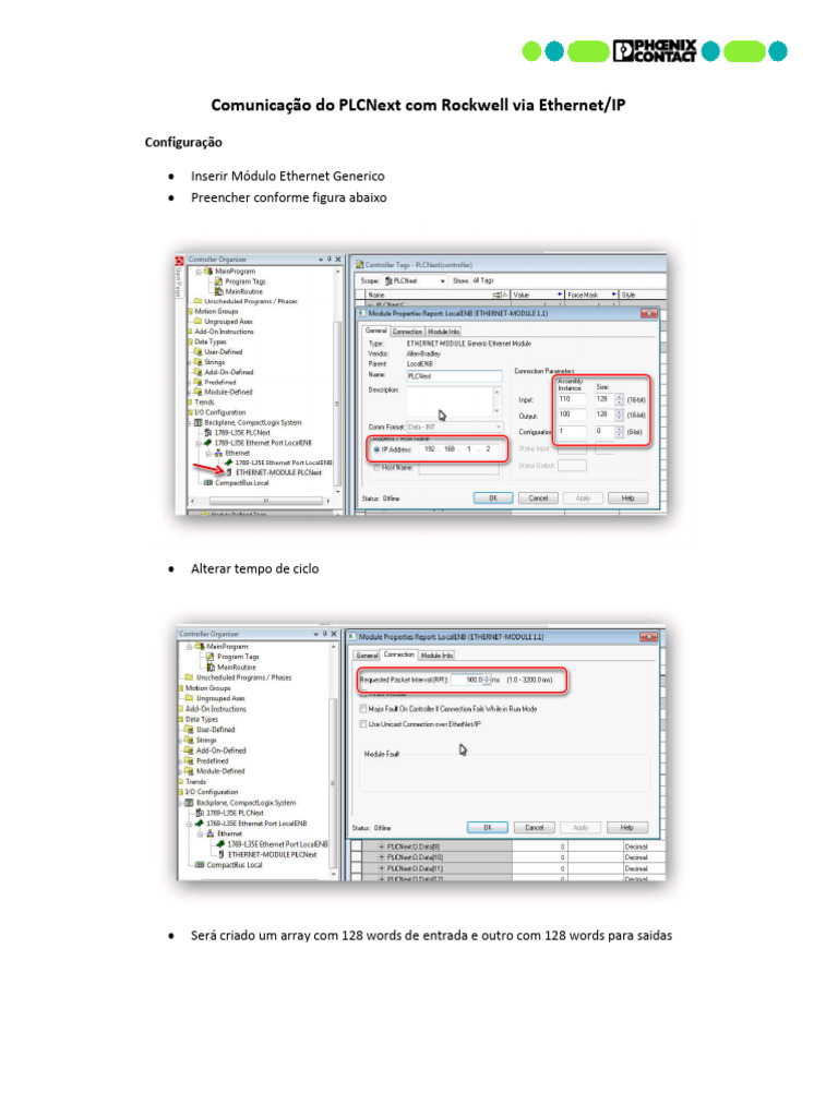Comunicação PLCNext e Rockwell via Ethernet/IP | PDF