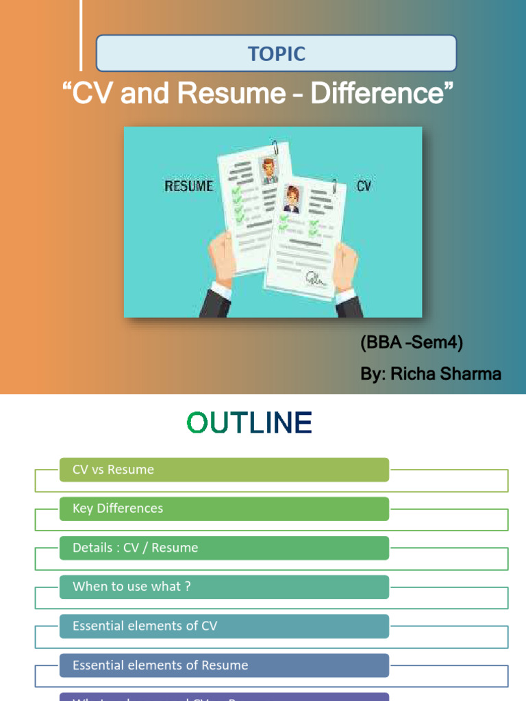 CV Vs Resume & How To Create Resume | PDF | Résumé