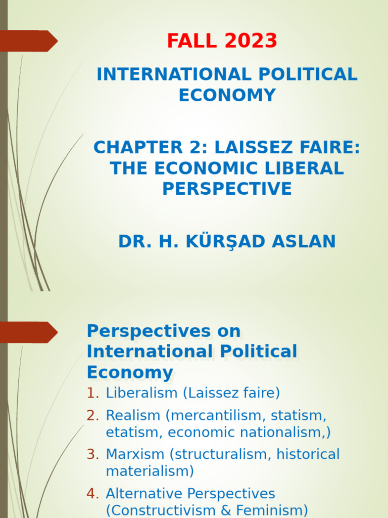 02 Chpt-2 the Economic Liberal Perspective | PDF | Liberalism | Market ...