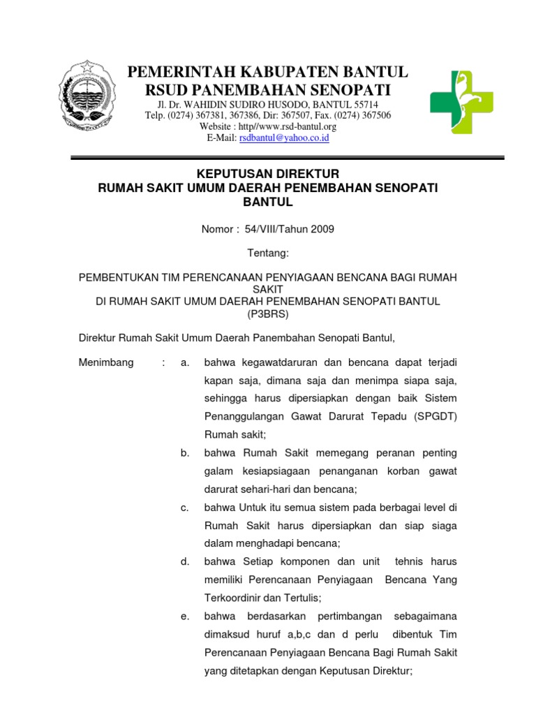 1. SK & Lampiran (Edit),Contoh RS an Bantul