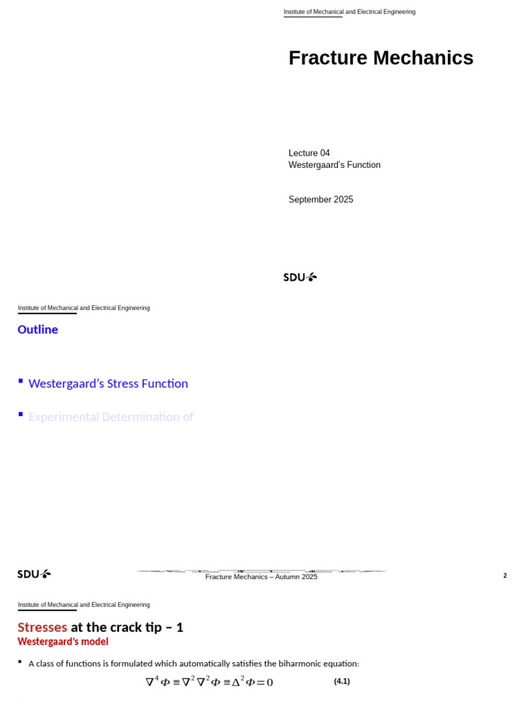 Westergaard's Function in Fracture Mechanics | PDF | Fracture Mechanics ...