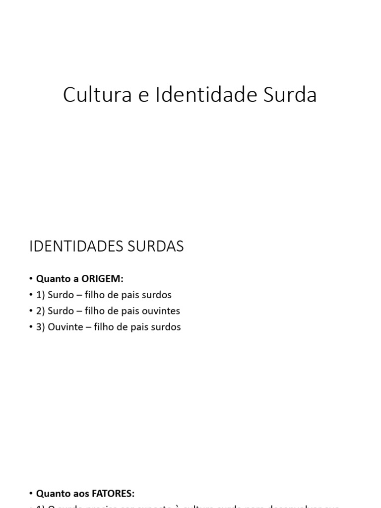 Identidades na Cultura Surda | PDF