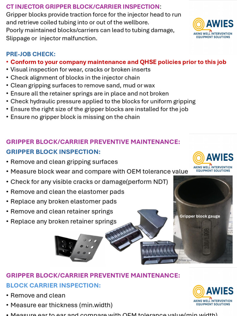Gripper Block Inspection & Maintenance Guide | PDF