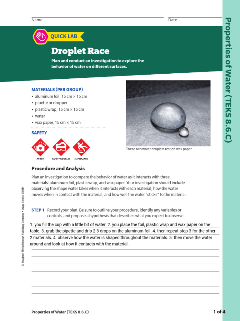 Santiago Guarcas - Water Droplet Race | PDF