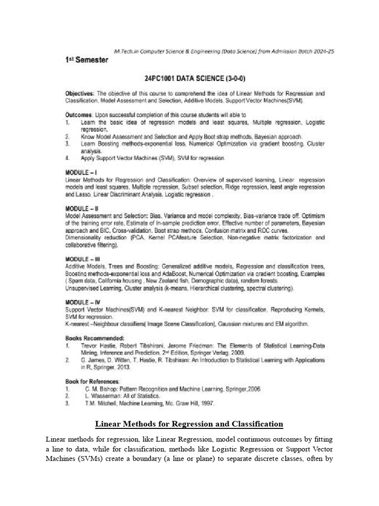 Linear Regression and Classification Methods | PDF | Coefficient Of ...
