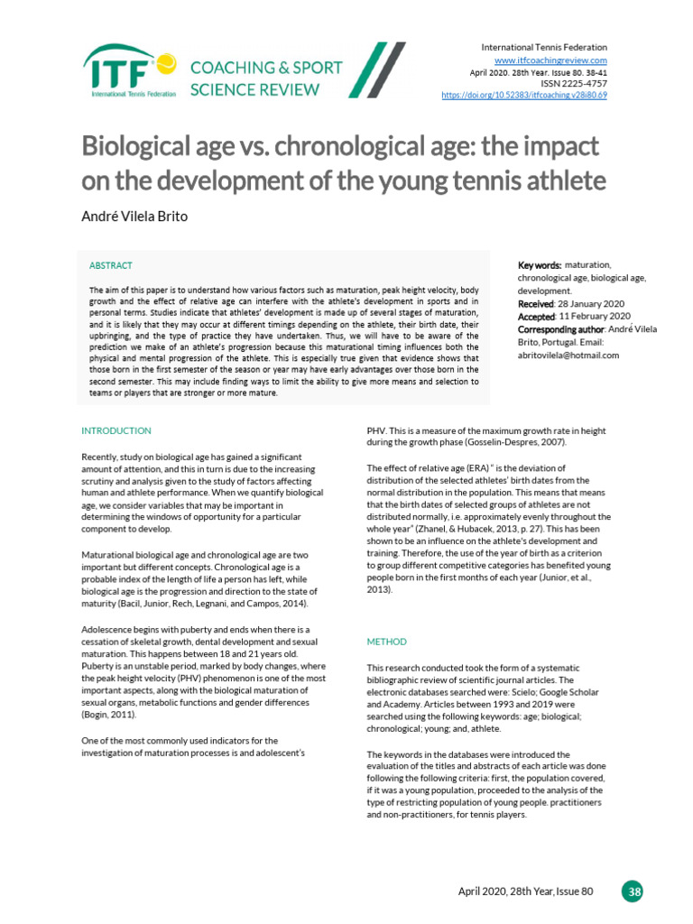 Biological Age vs. Chronological Age: The Impact On The Development of ...