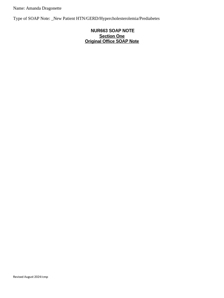 SOAP Note 3 663 HTN Dragonette | PDF | Gastroesophageal Reflux Disease ...