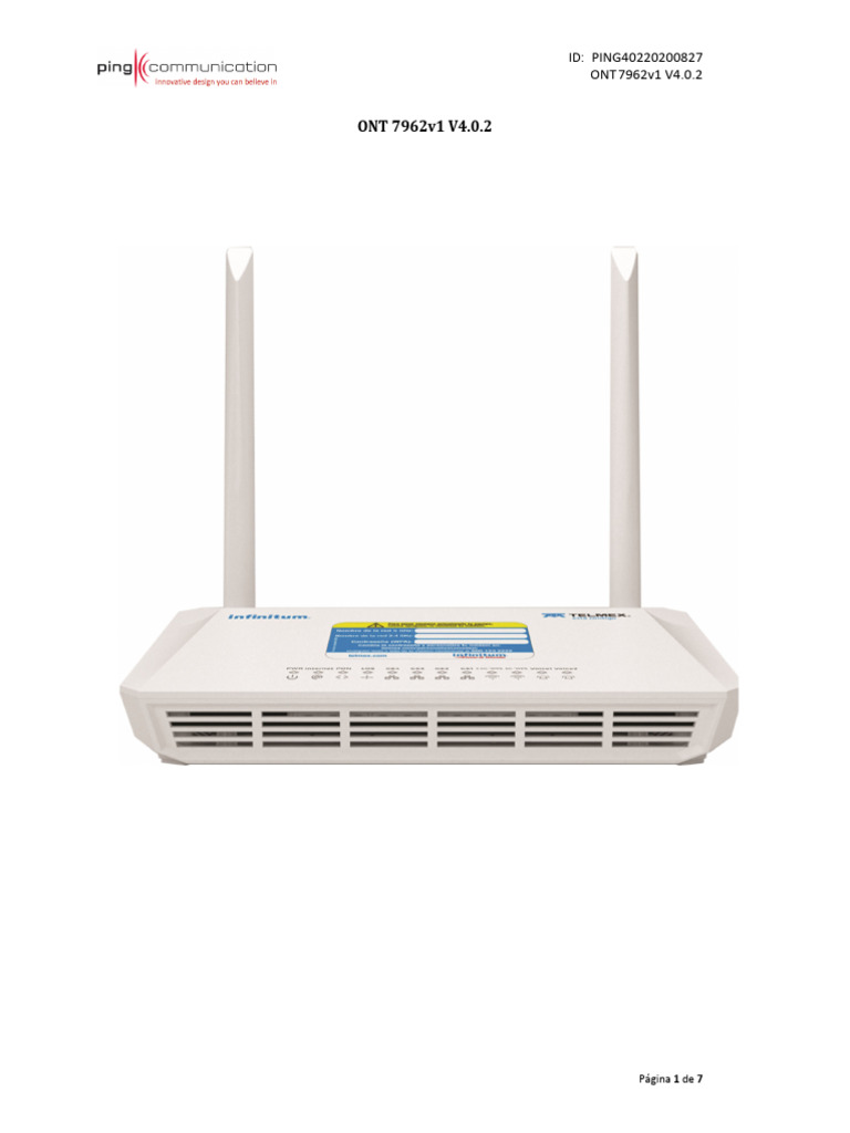 Configuración Modo Bridge ONT 7962v1 | PDF | Interfaces gráficas de ...