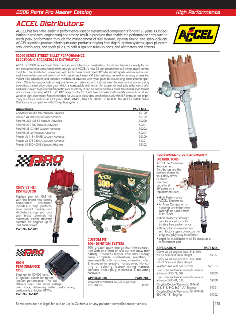 2006 High Performance Distributor Catalog | PDF | Distributor ...