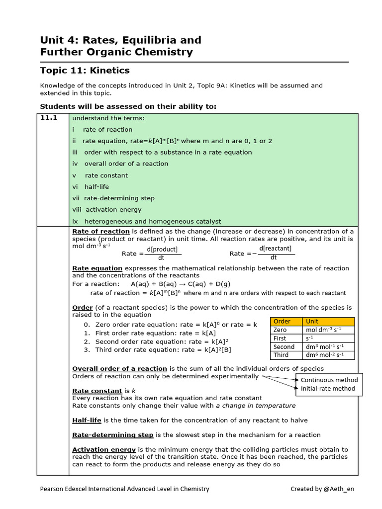 Kinetics in Advanced Chemistry | PDF | Reaction Rate | Chemical Equilibrium