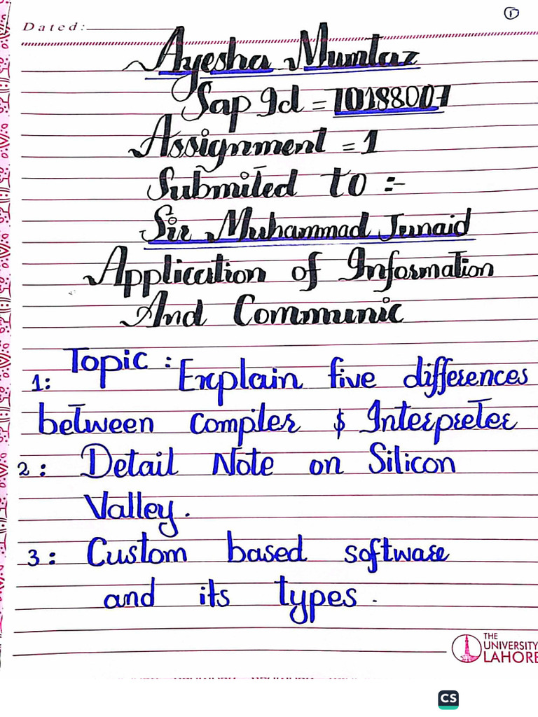 AICT Assignment No#1 | PDF