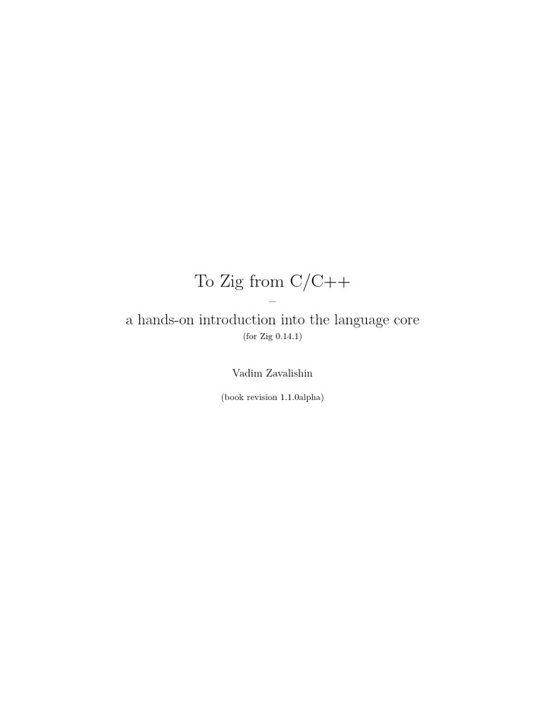 Zig Language Guide for C/C++ Developers | PDF | Integer (Computer ...