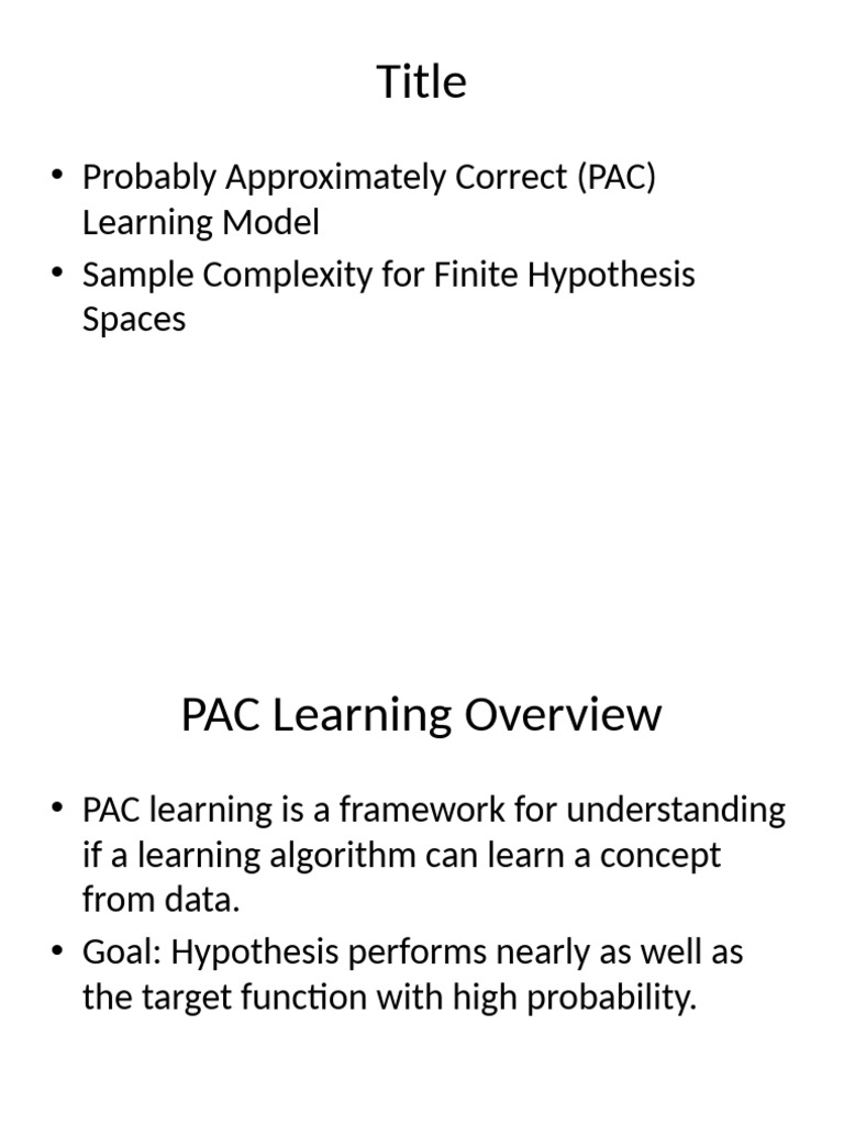 PAC Learning Sample Complexity | PDF