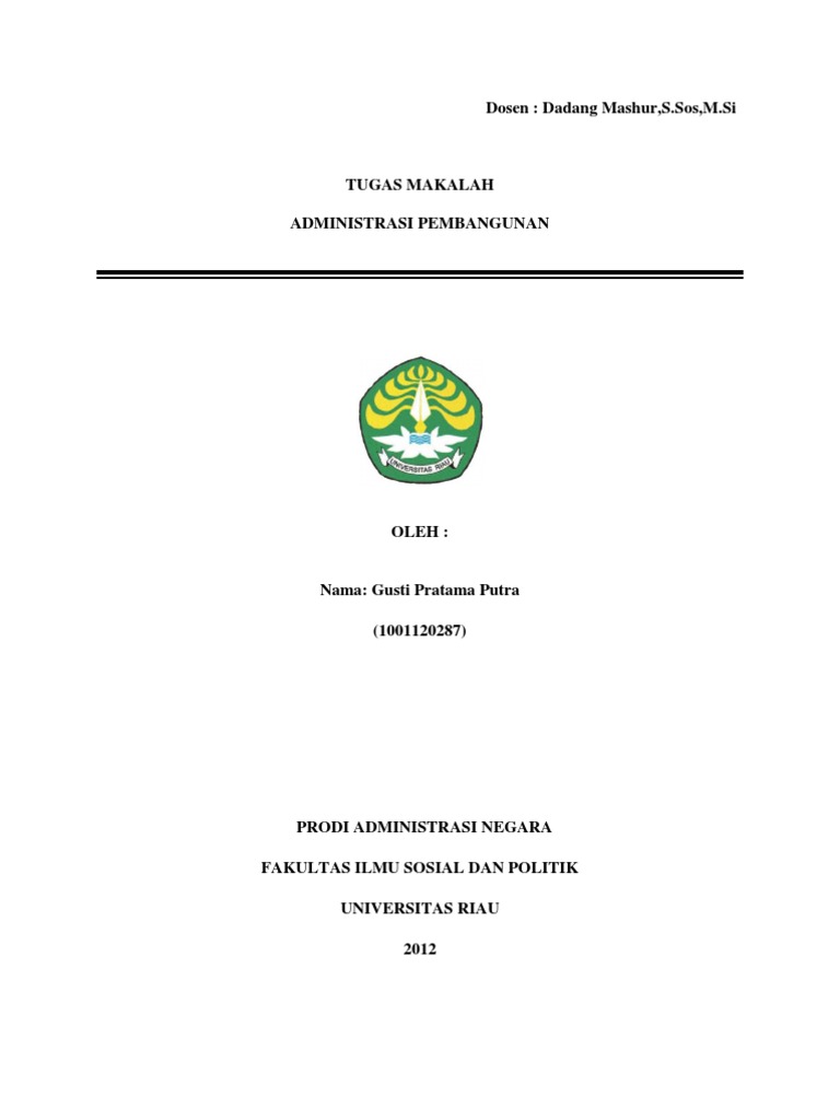 Tugas Makalah Adm Pembangunan Gusti Pratama Putra