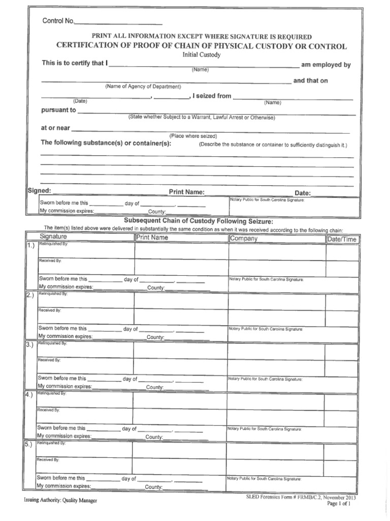 Custody Form | PDF