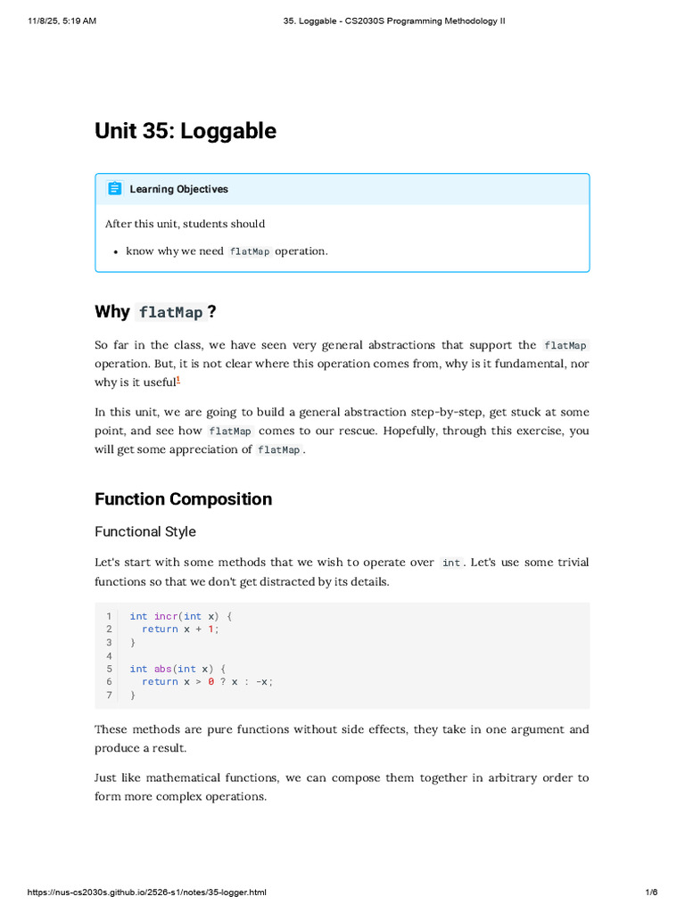 Understanding flatMap in Loggable Class | PDF | Integer (Computer ...