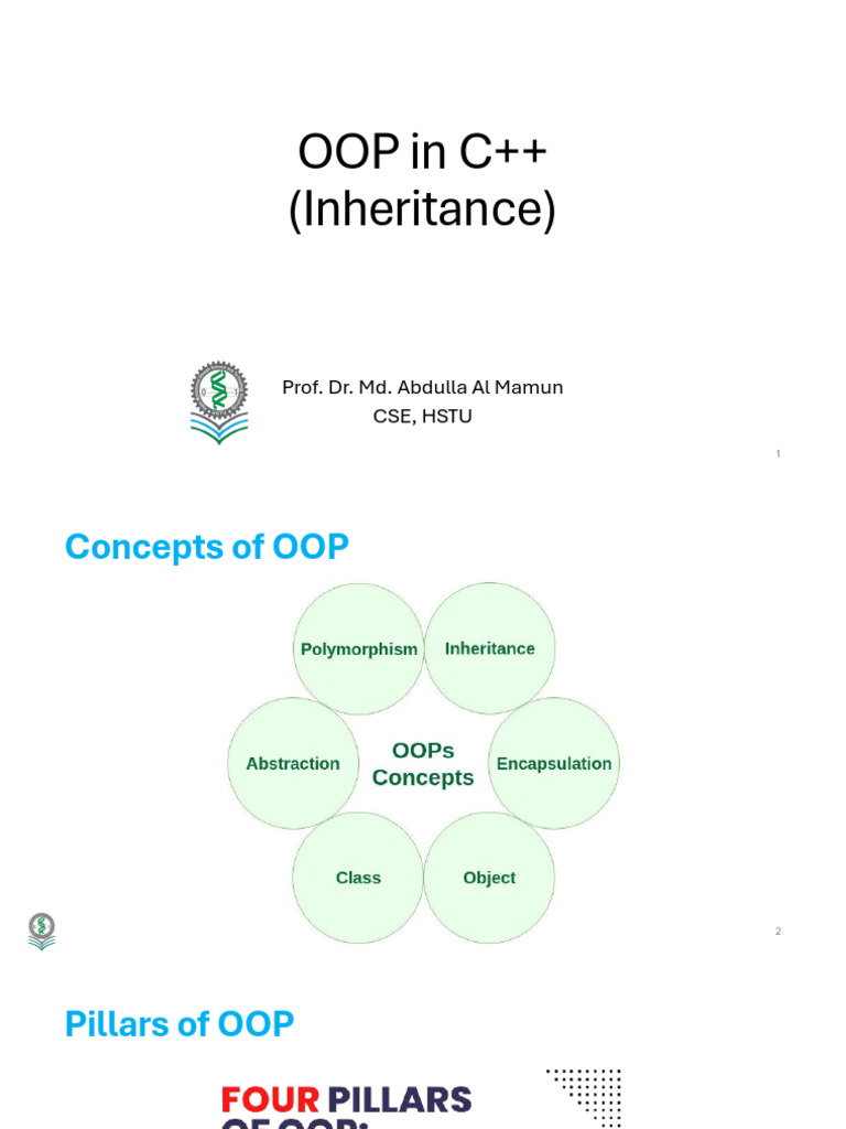 OOP in C++ (Inheritance) | PDF | Inheritance (Object Oriented ...
