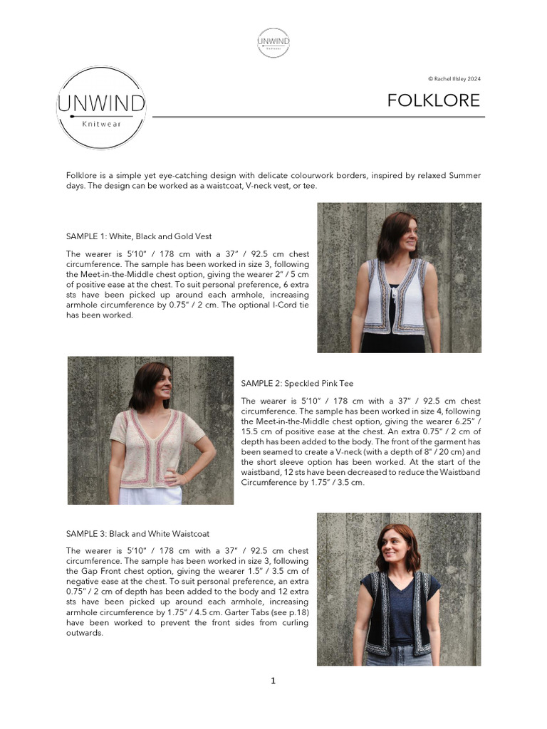 Unwind Knitwear Folklore Crochet Pattern | PDF | Knitting | Knitting Needle