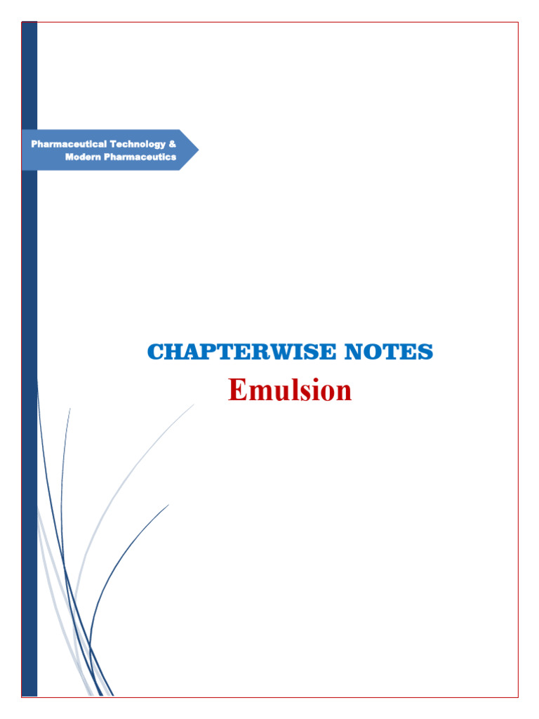 Emulsion Pdf Emulsion Surfactant