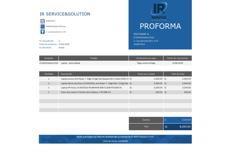 Proforma de Ventas de Laptops y Accesorios | PDF | Computadoras ...
