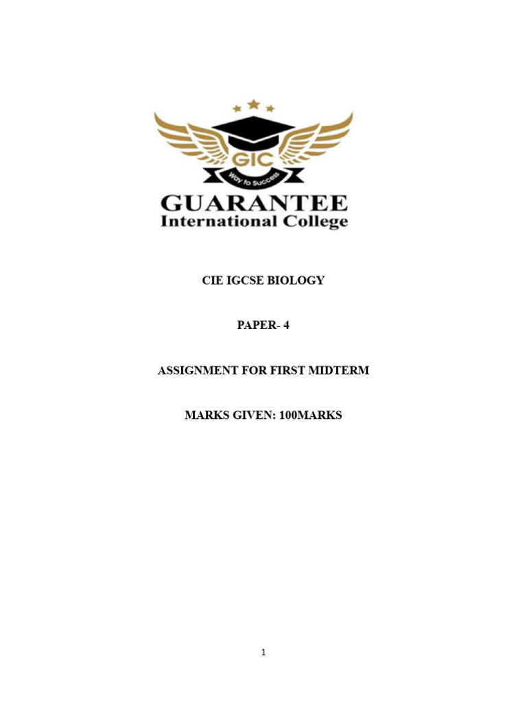 QP Assignment CIE 2025 May Intake 100marks CIE IGCSE BIOLOGY - Copy ...