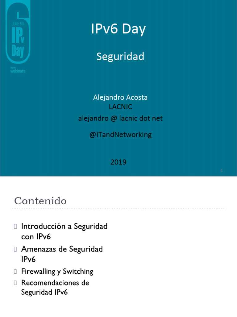 Ipv6 Day - Seguridad - 2019 | PDF