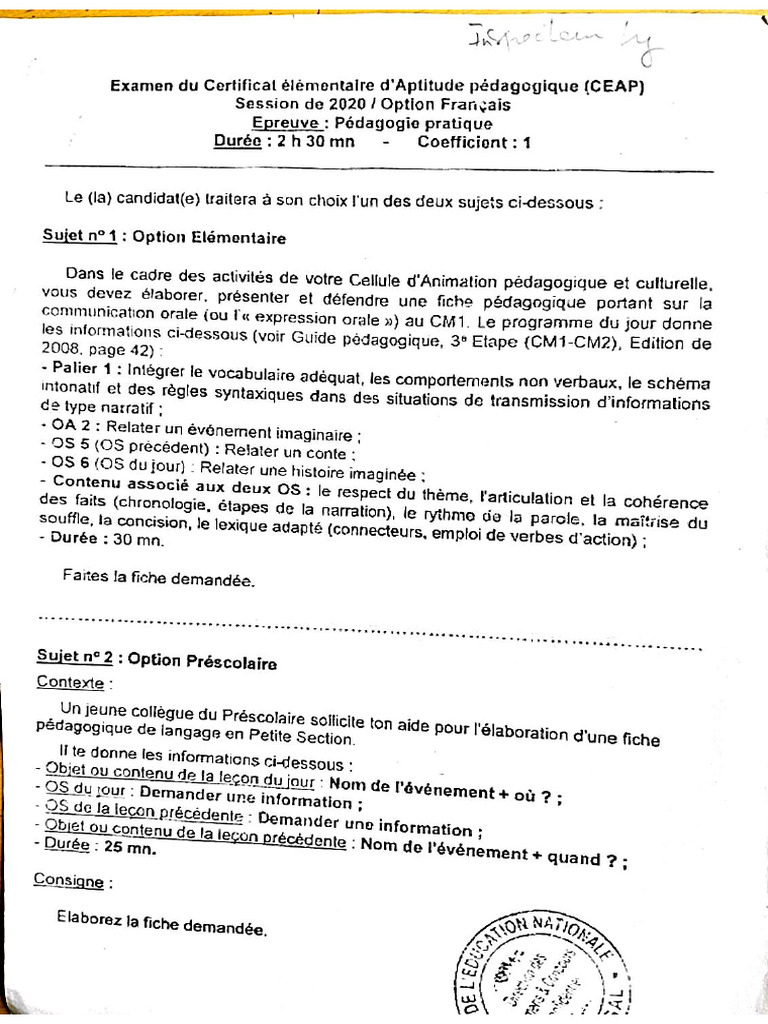 Examen Du CEAP 2020 | PDF