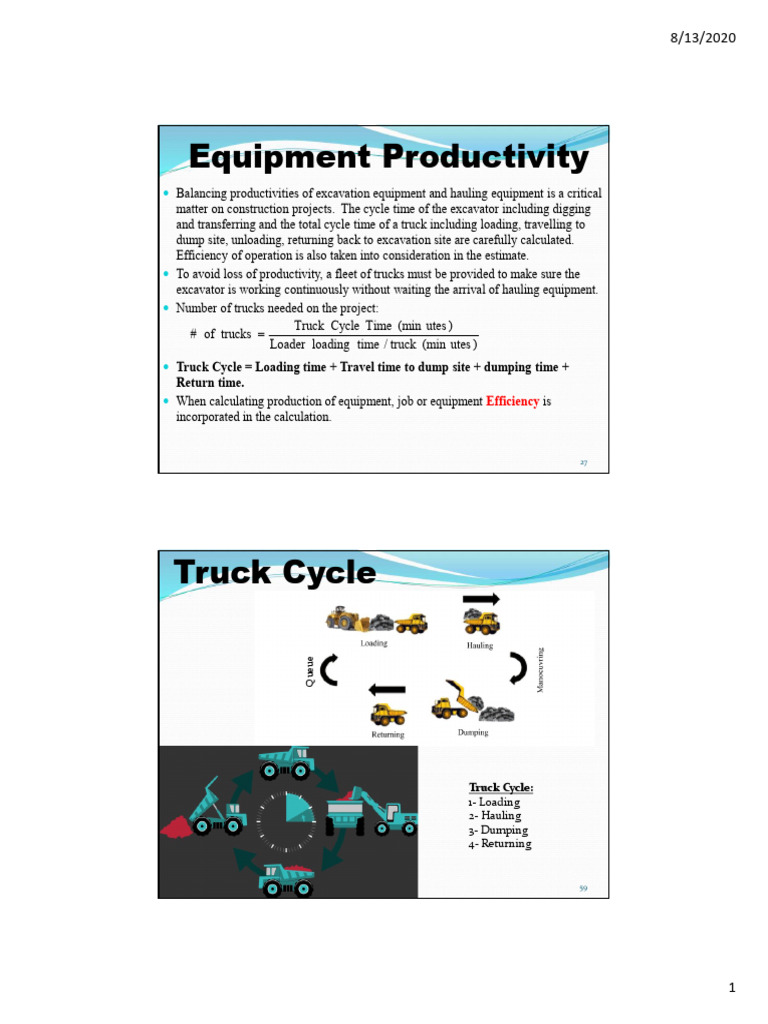 Excavation and Hauling Equipment Efficiency | PDF