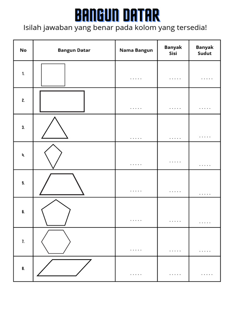 Panduan Bangun Datar: Sisi dan Sudut | PDF