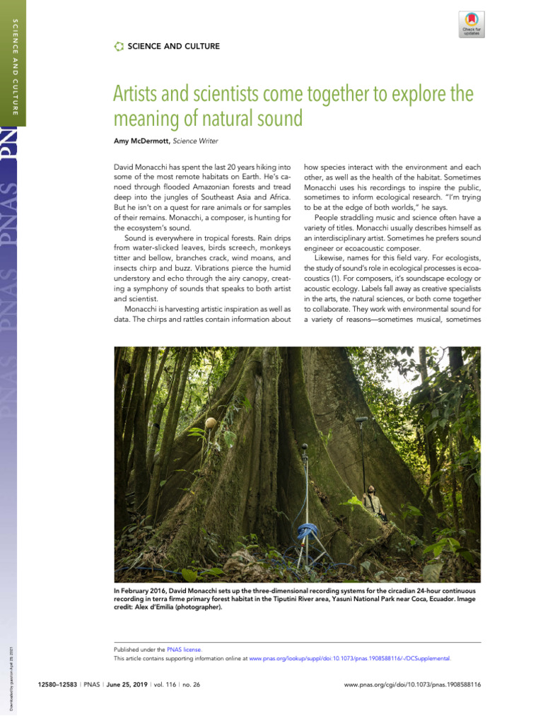 Artists and Scient... o Explore The Meaning of Natural Sound | PDF ...