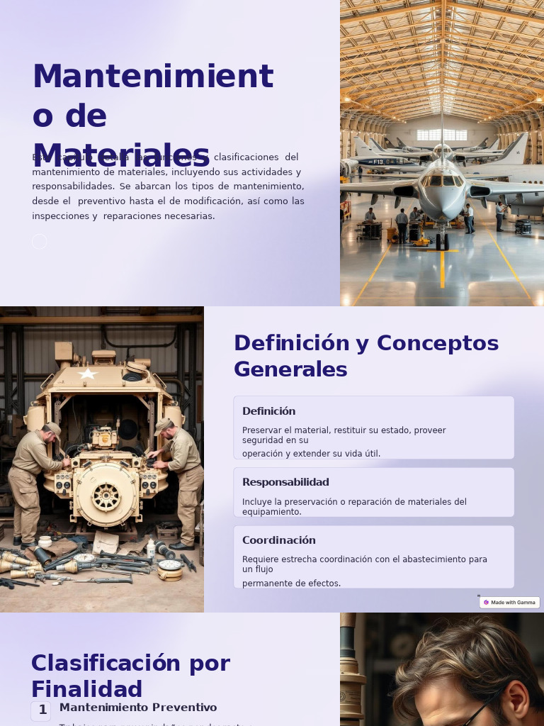 Mantenimiento de Materiales: Tipos y Actividades | PDF
