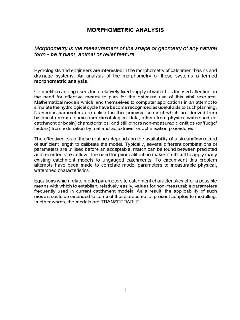 Morphometry Notes 2020 2 | PDF | Drainage Basin | Stream