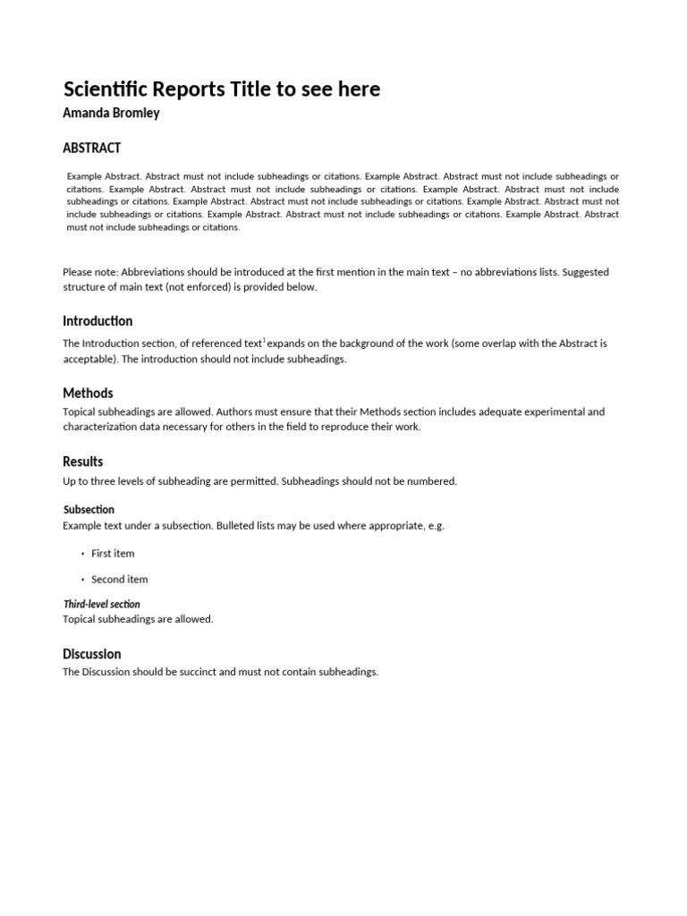 Scientific Report Structure Guidelines | PDF
