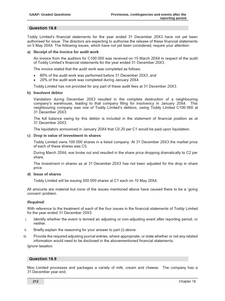 FAC22B2 - IAS 10 + IAS 37 Exam Preparation. | PDF | Business