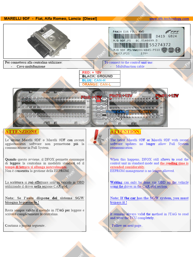 Pinout Marelli 9DF Fiat | PDF
