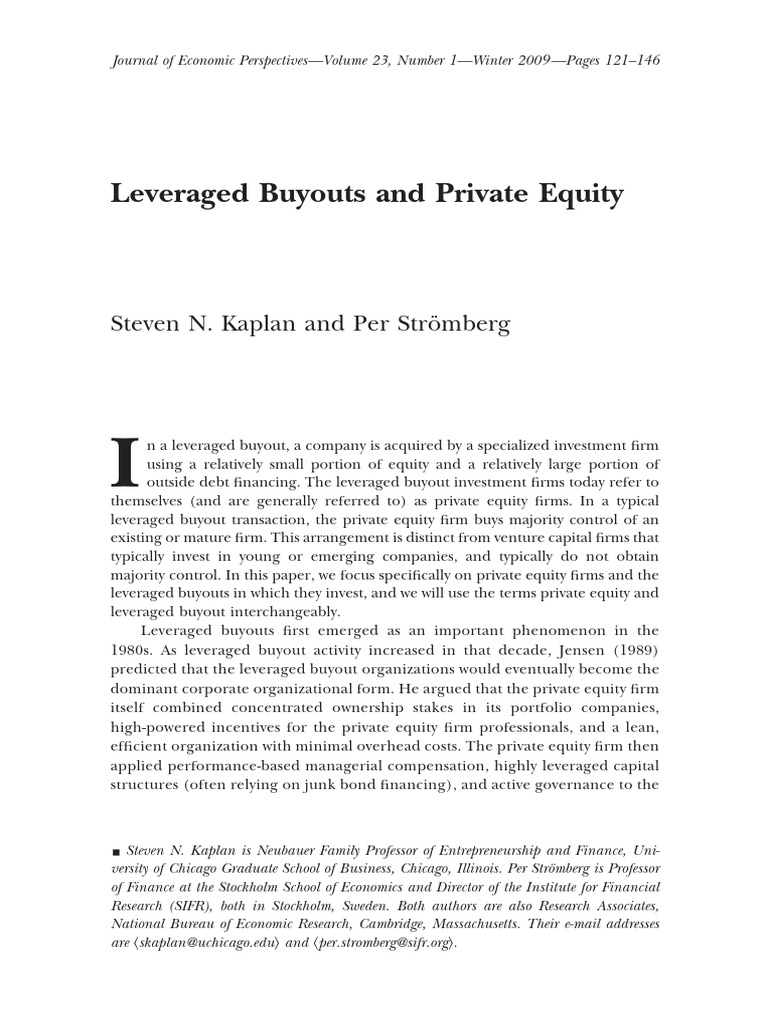 Understanding Leveraged Buyouts in Private Equity | PDF | Private ...