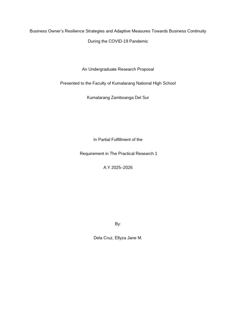 Resilience Strategies for SMEs During COVID-19 | PDF | Psychological ...