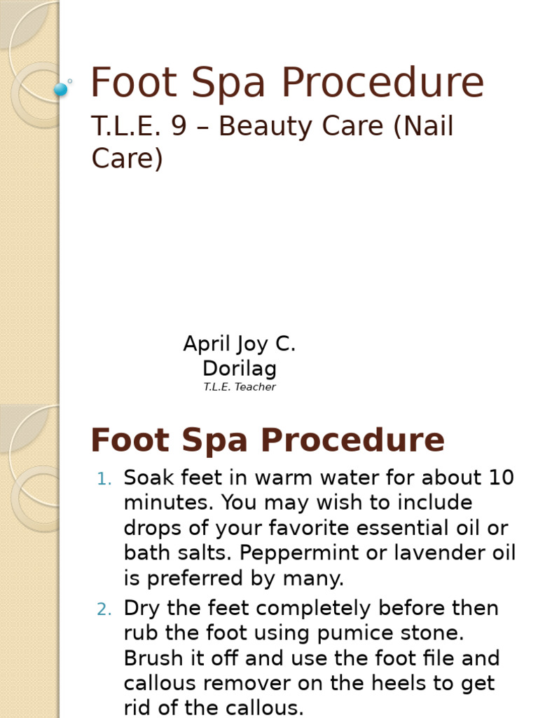 Foot Spa Procedure Guide | PDF