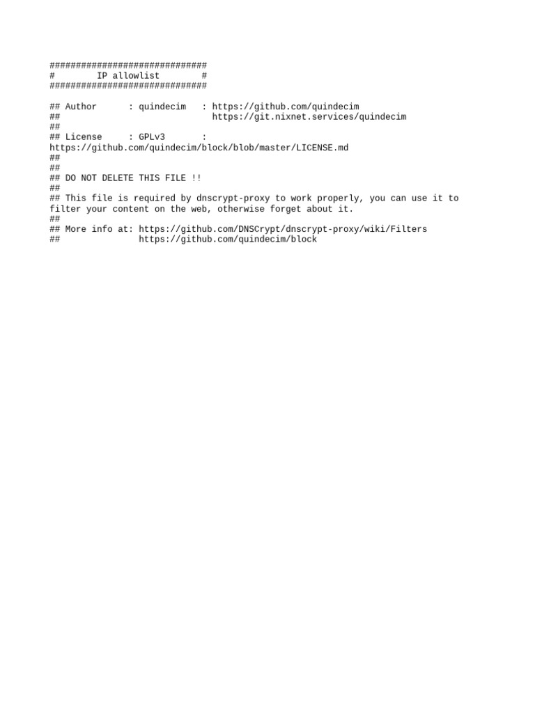 DNSCrypt Proxy IP Allowlist Guide | PDF