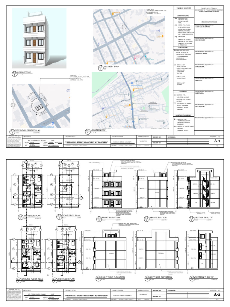 Proposed 3-Storey Apartment Plans | PDF | Building Engineering | Civil ...