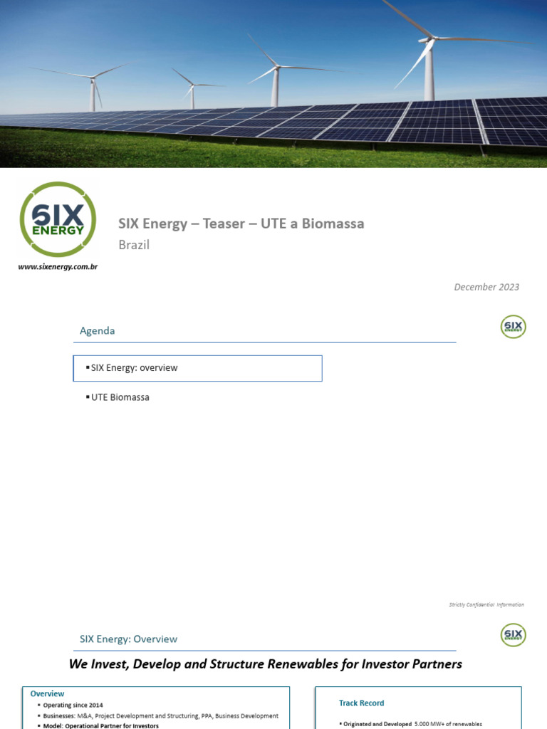Six Energy - Teaser - Brazil - UTE Biomassa - V.3 | PDF | Steam ...