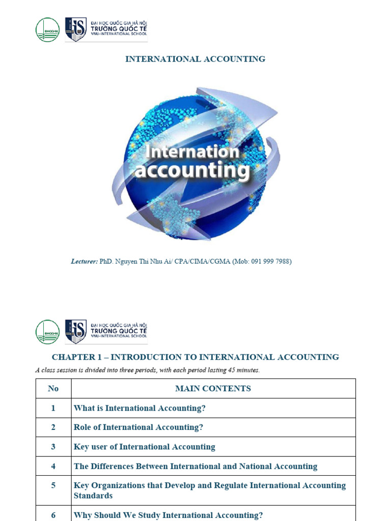 Slide of International Accounting - Chapter 1 - FINAL | PDF ...